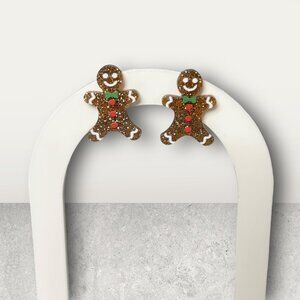 Gingerbread Man Stud Earring
